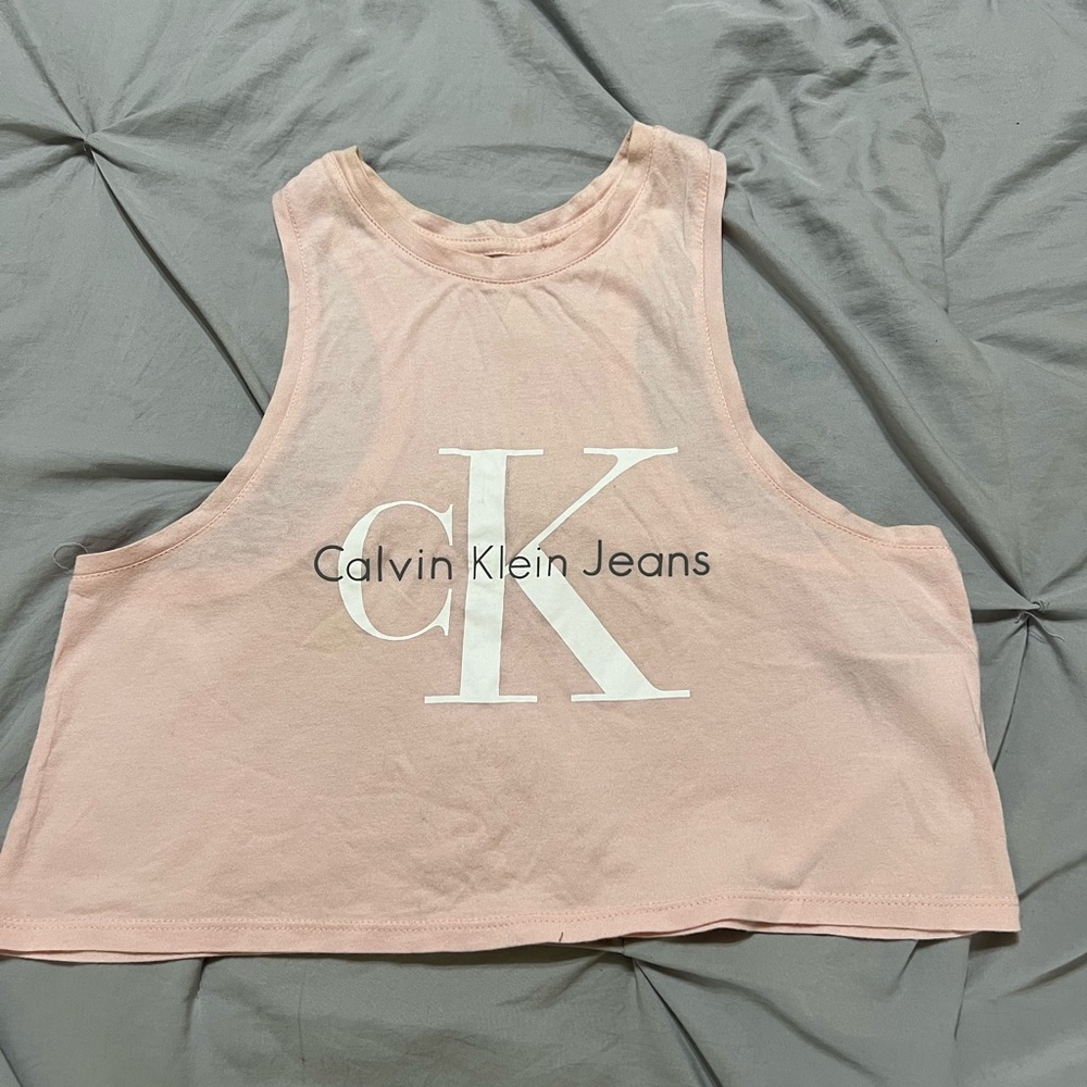 Calvin Klein baby pink tank cropped